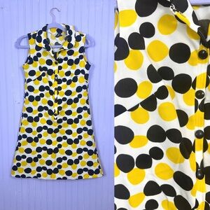 *sold* 60’s Mod Polyester Mini Dress Polka Dots